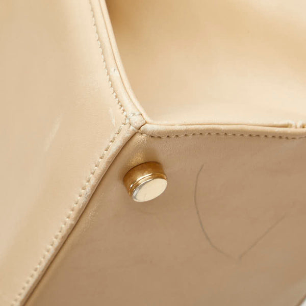 サルヴァトーレフェラガモ ヴァラ リボン ハンドバッグ BA214178 ベージュ レザー レディース Salvatore Ferragamo 【中古】