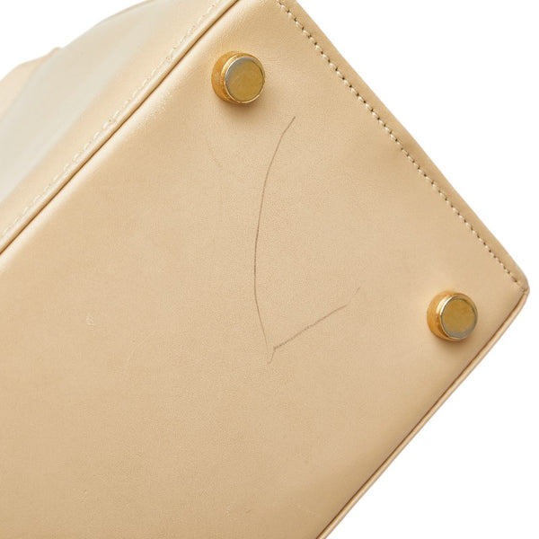 サルヴァトーレフェラガモ ヴァラ リボン ハンドバッグ BA214178 ベージュ レザー レディース Salvatore Ferragamo 【中古】