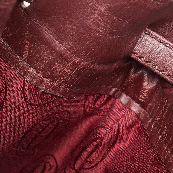 カルティエ マストライン 斜め掛け ショルダーバッグ ワインレッド レザー レディース CARTIER 【中古】