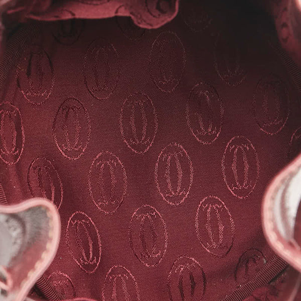 カルティエ マストライン 斜め掛け ショルダーバッグ ワインレッド レザー レディース CARTIER 【中古】