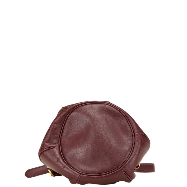 カルティエ マストライン 斜め掛け ショルダーバッグ ワインレッド レザー レディース CARTIER 【中古】