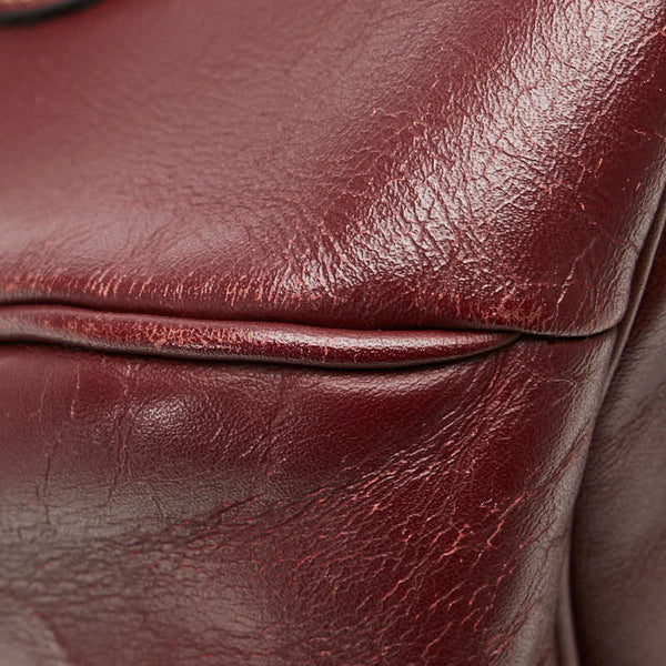 カルティエ マストライン 斜め掛け ショルダーバッグ ワインレッド レザー レディース CARTIER 【中古】