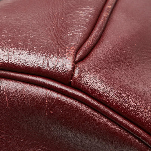 カルティエ マストライン 斜め掛け ショルダーバッグ ワインレッド レザー レディース CARTIER 【中古】