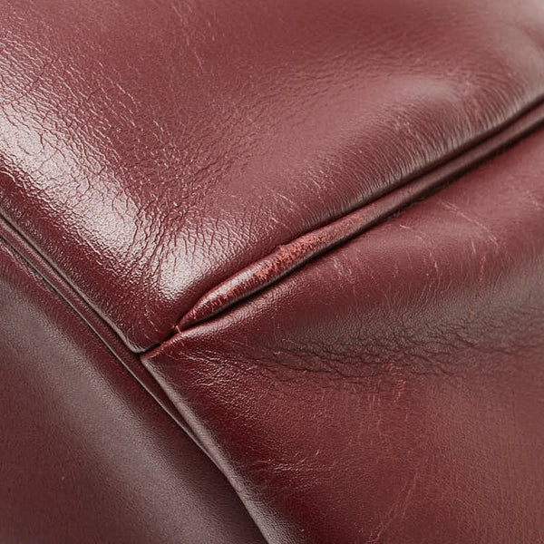 カルティエ マストライン 斜め掛け ショルダーバッグ ワインレッド レザー レディース CARTIER 【中古】