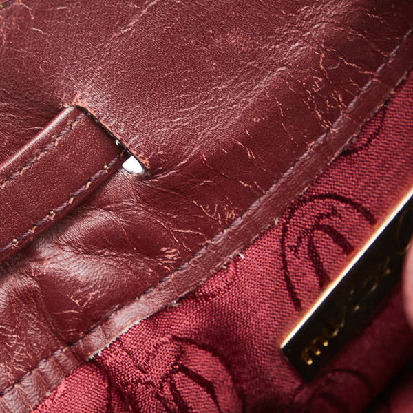 カルティエ マストライン 斜め掛け ショルダーバッグ ワインレッド レザー レディース CARTIER 【中古】