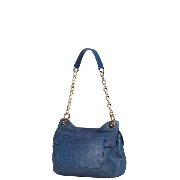 トリーバーチ チェーン ショルダーバッグ ブルー レザー レディース Tory Burch 【中古】