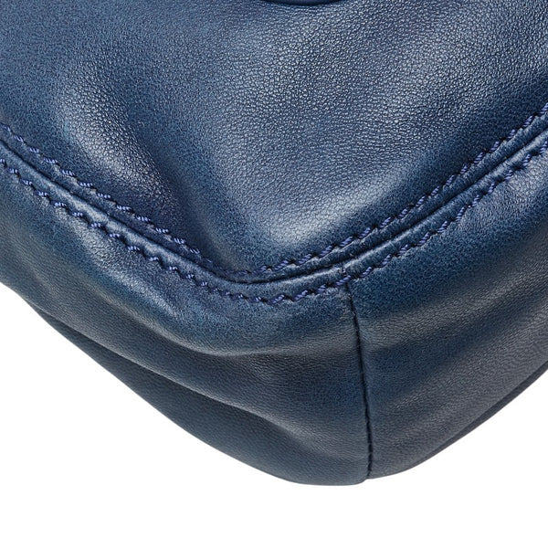 トリーバーチ チェーン ショルダーバッグ ブルー レザー レディース Tory Burch 【中古】