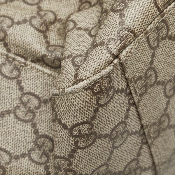 グッチ GGスプリーム ハンドバッグ トートバッグ 141624 ベージュ ブラウン PVC レザー レディース GUCCI 【中古】