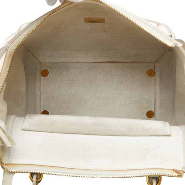 セリーヌ ベルトバッグ ハンドバッグ ショルダーバッグ 2WAY アイボリー レザー レディース CELINE 【中古】