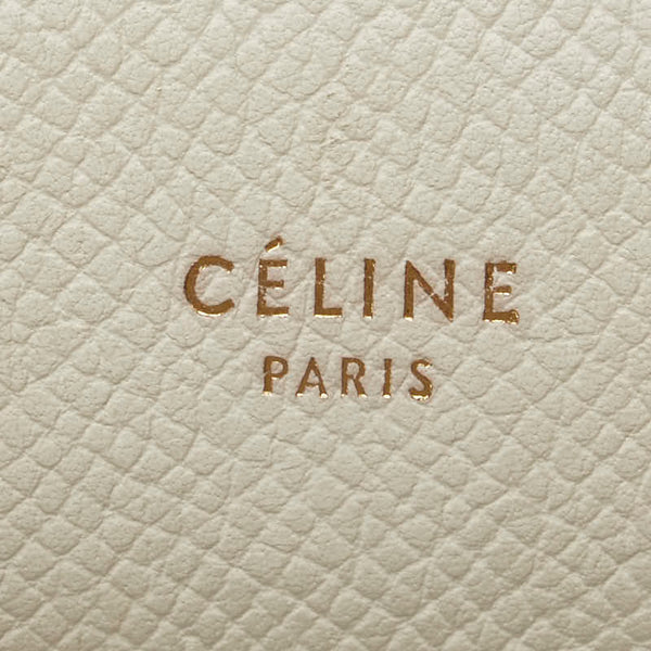 セリーヌ ベルトバッグ ハンドバッグ ショルダーバッグ 2WAY アイボリー レザー レディース CELINE 【中古】