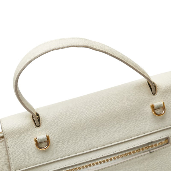 セリーヌ ベルトバッグ ハンドバッグ ショルダーバッグ 2WAY アイボリー レザー レディース CELINE 【中古】