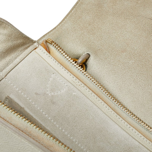 セリーヌ ベルトバッグ ハンドバッグ ショルダーバッグ 2WAY アイボリー レザー レディース CELINE 【中古】
