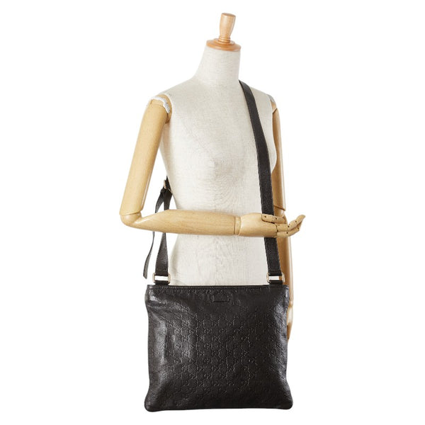 グッチ グッチシマ 斜め掛け ショルダーバッグ 201446 ブラウン PVC レザー メンズ GUCCI 【中古】