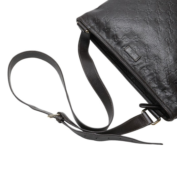 グッチ グッチシマ 斜め掛け ショルダーバッグ 201446 ブラウン PVC レザー メンズ GUCCI 【中古】