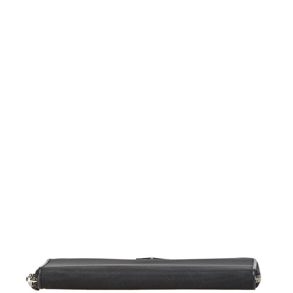 プラダ 三角ロゴプレート 長財布 ブラック ナイロン レザー レディース PRADA 【中古】