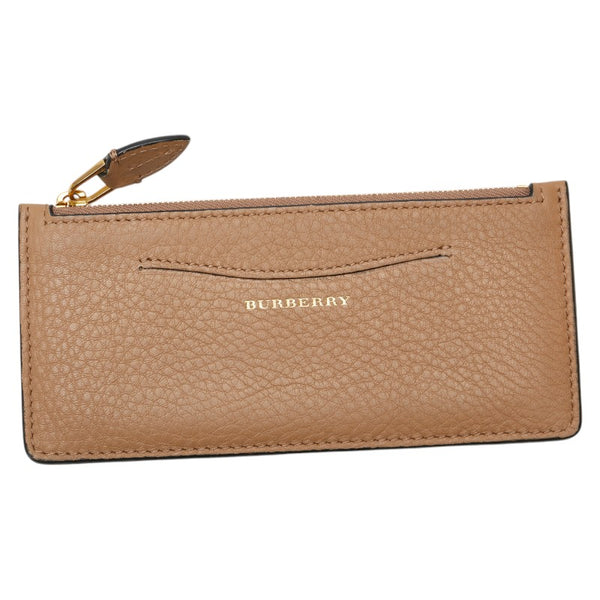 バーバリー ロゴ 長財布 ブラウン レザー レディース BURBERRY 【中古】