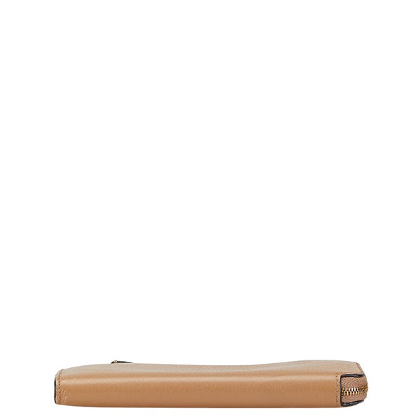 バーバリー ロゴ 長財布 ブラウン レザー レディース BURBERRY 【中古】