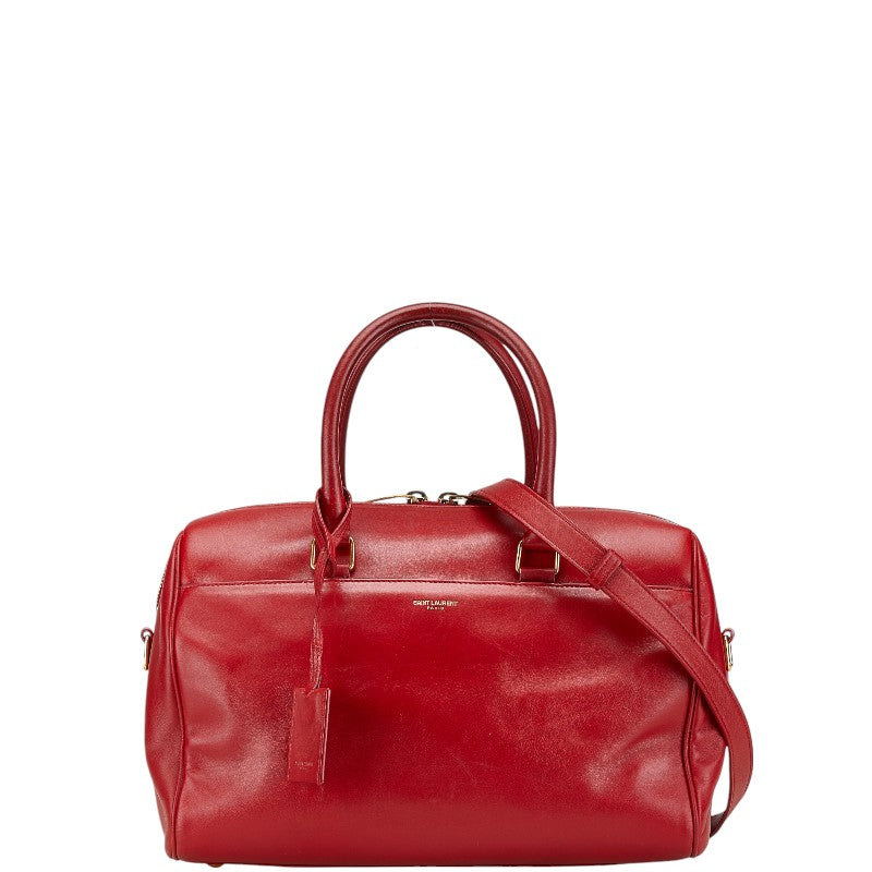 サンローラン ベイビーダッフル ハンドバッグ ショルダーバッグ 2WAY レッド レザー レディース SAINT LAURENT 【中古】