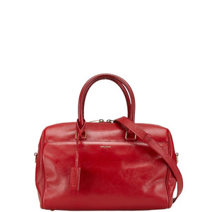 サンローラン ベイビーダッフル ハンドバッグ ショルダーバッグ 2WAY レッド レザー レディース SAINT LAURENT 【中古】