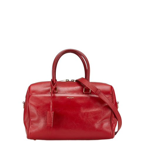 サンローラン ベイビーダッフル ハンドバッグ ショルダーバッグ 2WAY レッド レザー レディース SAINT LAURENT 【中古】
