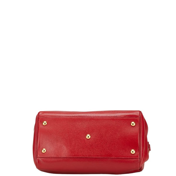 サンローラン ベイビーダッフル ハンドバッグ ショルダーバッグ 2WAY レッド レザー レディース SAINT LAURENT 【中古】
