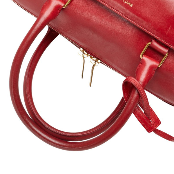 サンローラン ベイビーダッフル ハンドバッグ ショルダーバッグ 2WAY レッド レザー レディース SAINT LAURENT 【中古】
