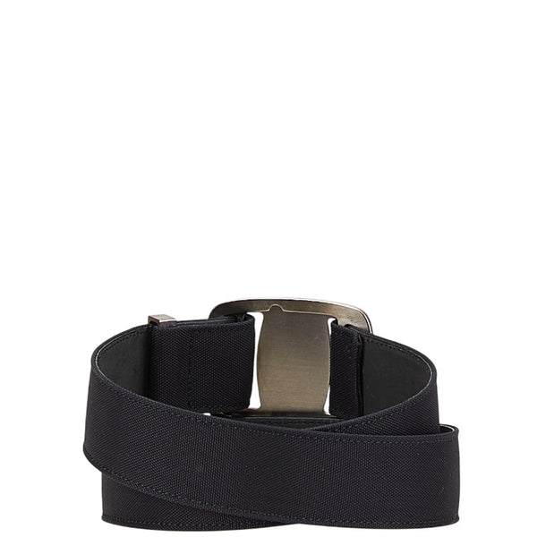 サルヴァトーレフェラガモ ヴァラ バックル ベルト サイズ:S ブラック シルバー レザー ナイロン レディース Salvatore Ferragamo 【中古】