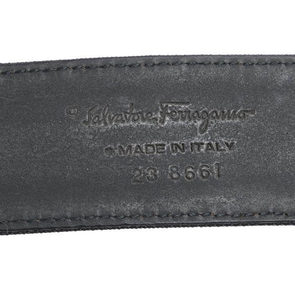 サルヴァトーレフェラガモ ヴァラ バックル ベルト サイズ:S ブラック シルバー レザー ナイロン レディース Salvatore Ferragamo 【中古】