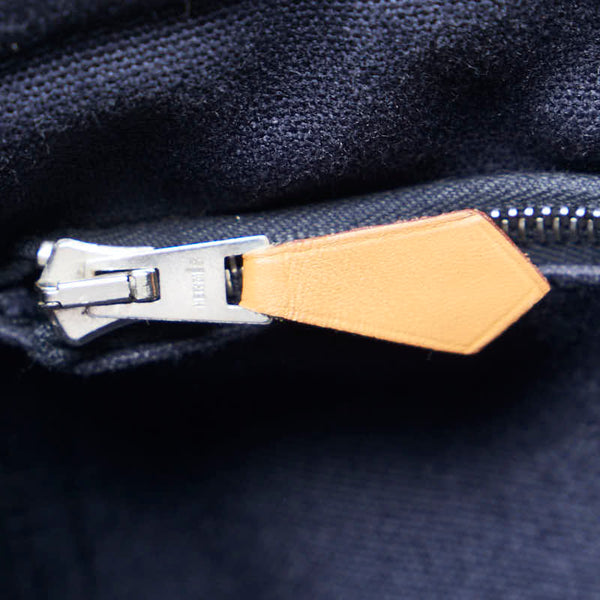 エルメス フールトゥ トートMM トートバッグ ネイビー ブラウン キャンバス レディース HERMES 【中古】