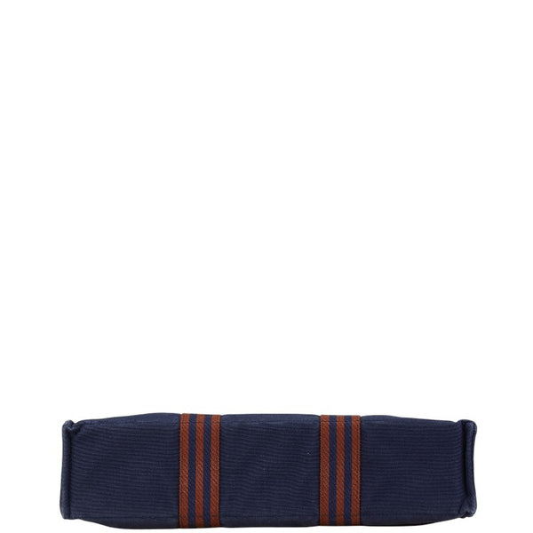 エルメス フールトゥ トートMM トートバッグ ネイビー ブラウン キャンバス レディース HERMES 【中古】