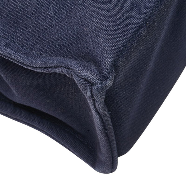 エルメス フールトゥ トートMM トートバッグ ネイビー ブラウン キャンバス レディース HERMES 【中古】