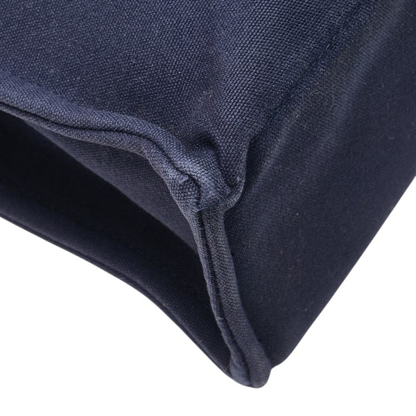 エルメス フールトゥ トートMM トートバッグ ネイビー ブラウン キャンバス レディース HERMES 【中古】