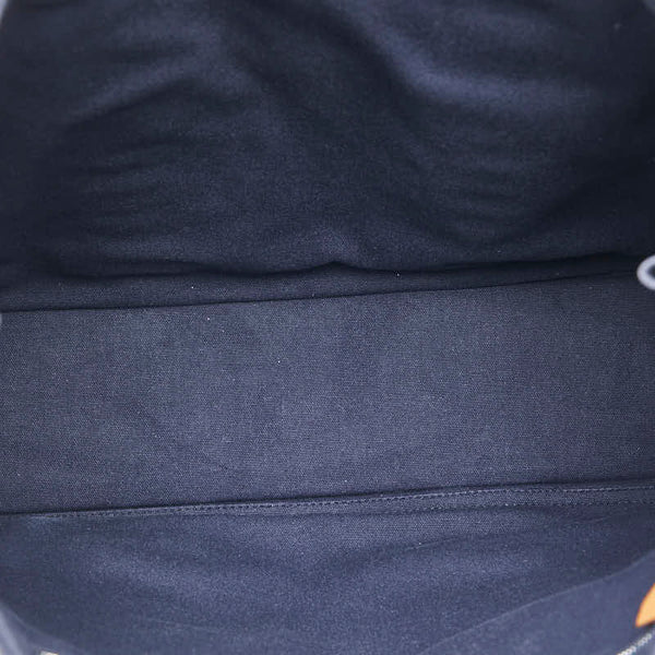 エルメス フールトゥ トートMM トートバッグ ネイビー ブラウン キャンバス レディース HERMES 【中古】