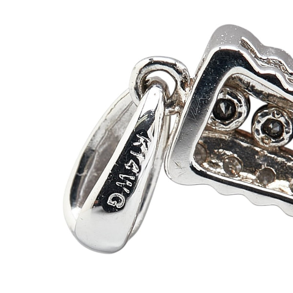 K14WG ホワイトゴールド ダイヤ0.94ct クロス 十字架 モチーフ ペンダントトップ レディース 【中古】