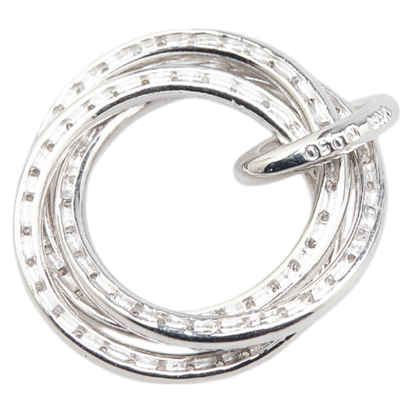 K18WG ホワイトゴールド ダイヤ0.50ct ラウンド サークル ペンダントトップ レディース 【中古】