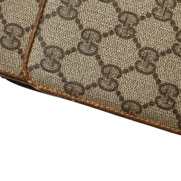 グッチ GGスプリーム オールドグッチ 斜め掛け ショルダーバッグ 94.02.050 ベージュ ブラウン PVC レザー レディース GUCCI 【中古】