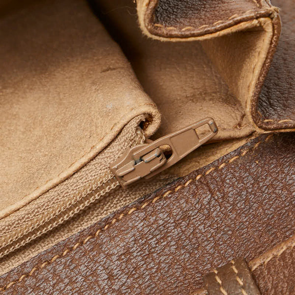 グッチ GGスプリーム オールドグッチ 斜め掛け ショルダーバッグ 94.02.050 ベージュ ブラウン PVC レザー レディース GUCCI 【中古】