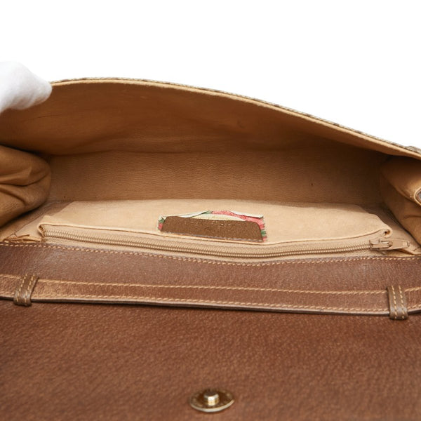 グッチ GGスプリーム オールドグッチ 斜め掛け ショルダーバッグ 94.02.050 ベージュ ブラウン PVC レザー レディース GUCCI 【中古】