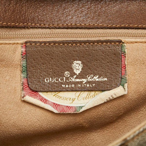 グッチ GGスプリーム オールドグッチ 斜め掛け ショルダーバッグ 94.02.050 ベージュ ブラウン PVC レザー レディース GUCCI 【中古】