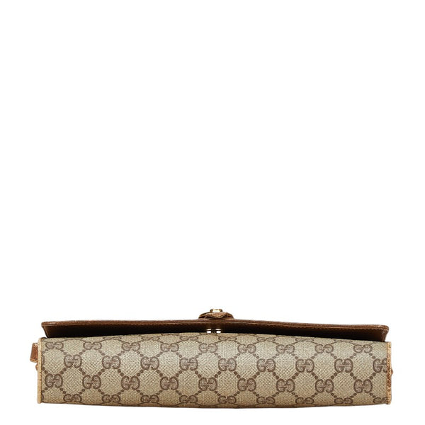 グッチ GGスプリーム オールドグッチ 斜め掛け ショルダーバッグ 94.02.050 ベージュ ブラウン PVC レザー レディース GUCCI 【中古】