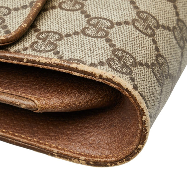 グッチ GGスプリーム オールドグッチ 斜め掛け ショルダーバッグ 94.02.050 ベージュ ブラウン PVC レザー レディース GUCCI 【中古】