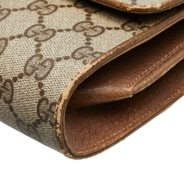 グッチ GGスプリーム オールドグッチ 斜め掛け ショルダーバッグ 94.02.050 ベージュ ブラウン PVC レザー レディース GUCCI 【中古】