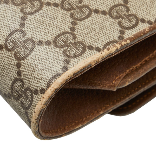 グッチ GGスプリーム オールドグッチ 斜め掛け ショルダーバッグ 94.02.050 ベージュ ブラウン PVC レザー レディース GUCCI 【中古】