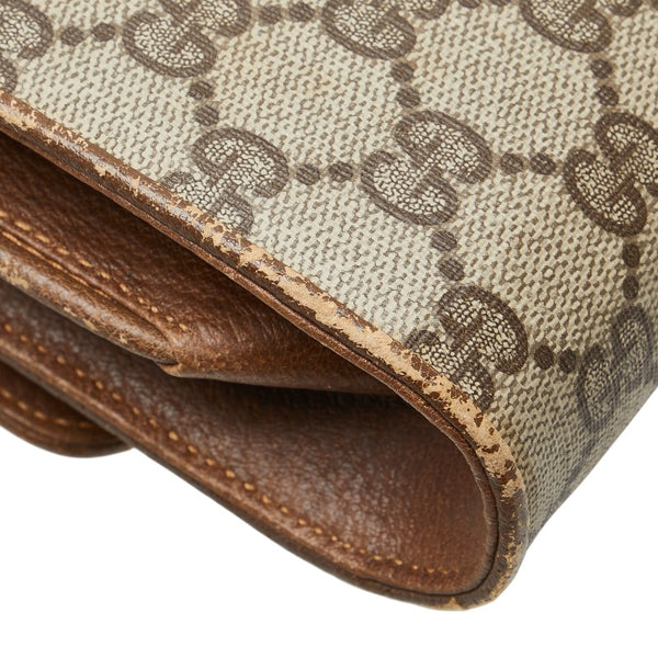 グッチ GGスプリーム オールドグッチ 斜め掛け ショルダーバッグ 94.02.050 ベージュ ブラウン PVC レザー レディース GUCCI 【中古】