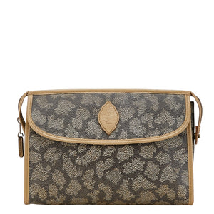 サンローラン ジラフ セカンドバッグ クラッチバッグ ブラウン ベージュ PVC レザー レディース SAINT LAURENT 【中古】