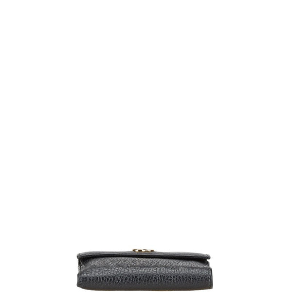 グッチ GGマーモント 三つ折り財布 ブラック レザー レディース GUCCI 【中古】