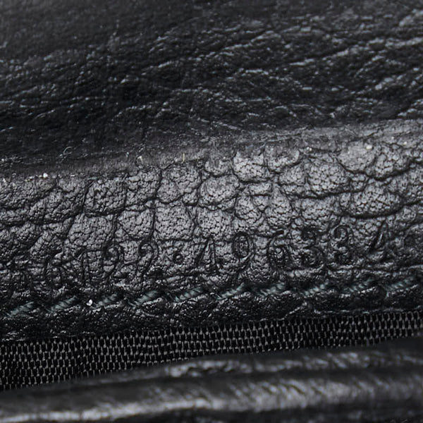 グッチ GGマーモント 三つ折り財布 ブラック レザー レディース GUCCI 【中古】