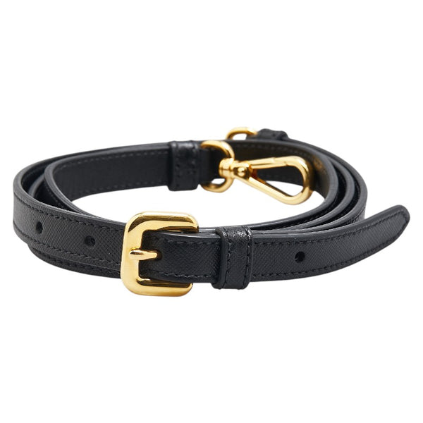 プラダ サフィアーノ ショルダーストラップ ブラック レザー レディース PRADA 【中古】