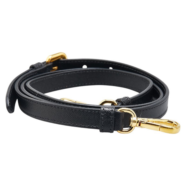 プラダ サフィアーノ ショルダーストラップ ブラック レザー レディース PRADA 【中古】