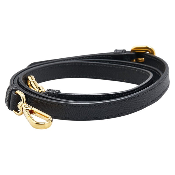 プラダ サフィアーノ ショルダーストラップ ブラック レザー レディース PRADA 【中古】